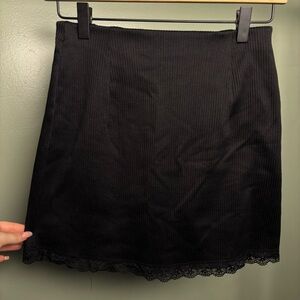 H&M Black Pencil Skirt with Lace Detail